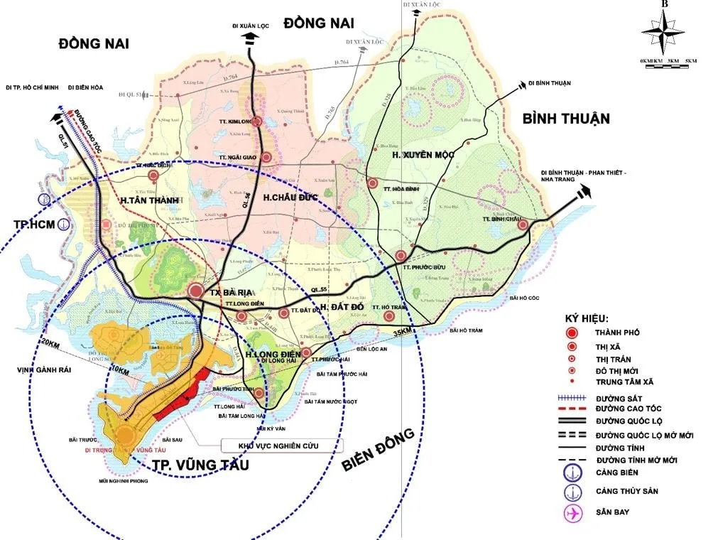 Vị trí chiến lượng của Khu du lịch Chí Linh - Cửa Lấp tại tỉnh Bà Rịa - Vũng Tàu