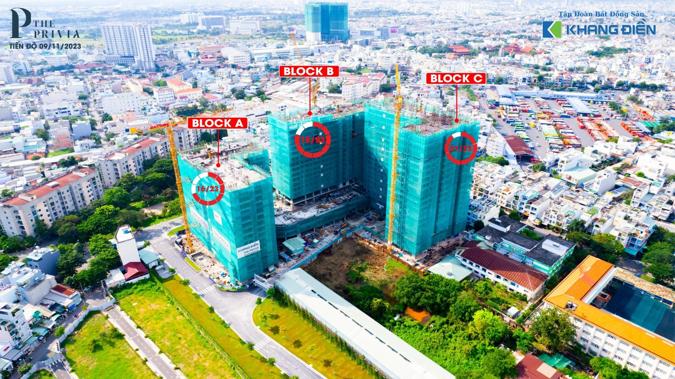 tiến độ the privia khang điền tháng 11.2023
