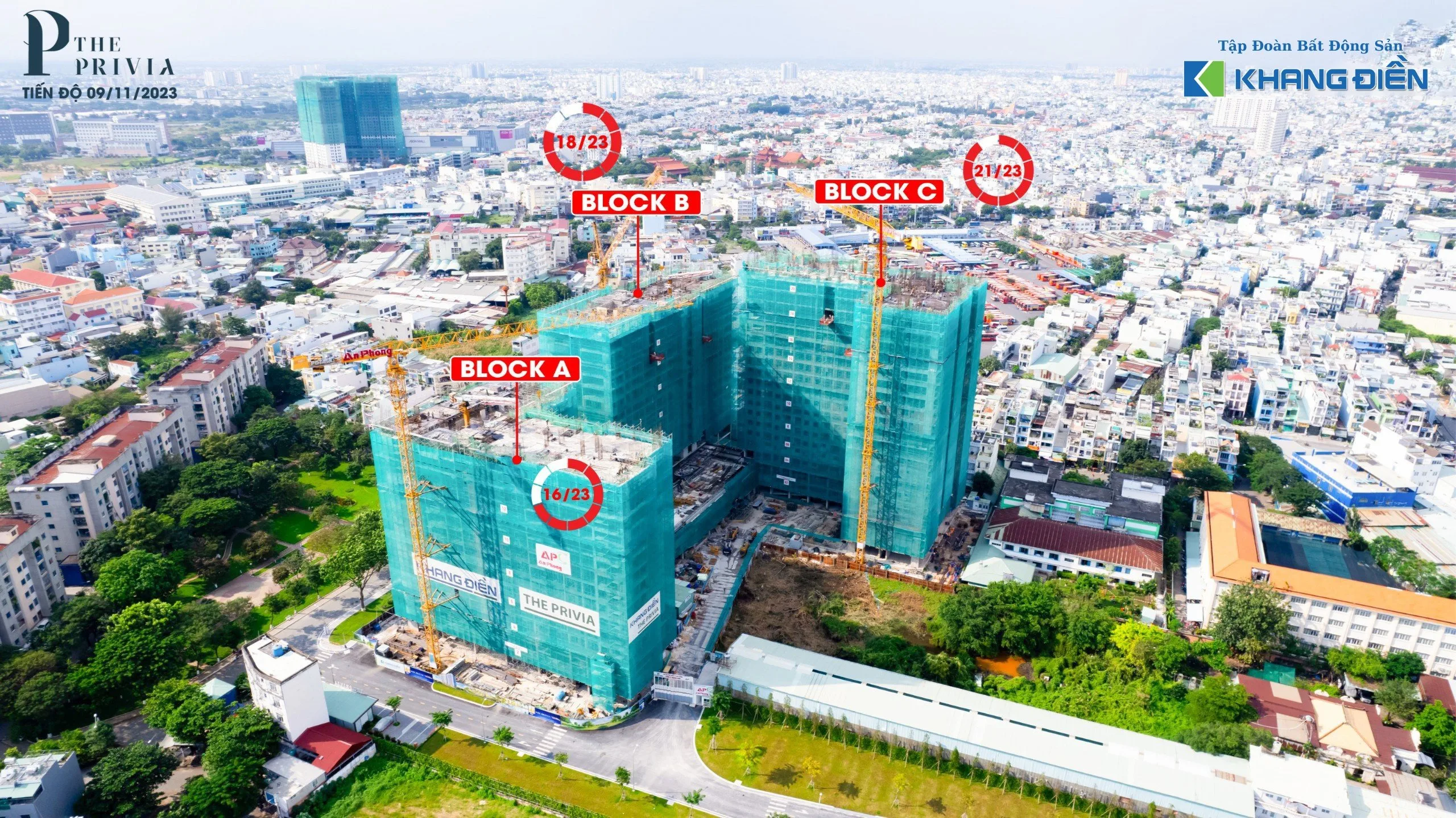 tiến độ the privia khang điền tháng 11.2023