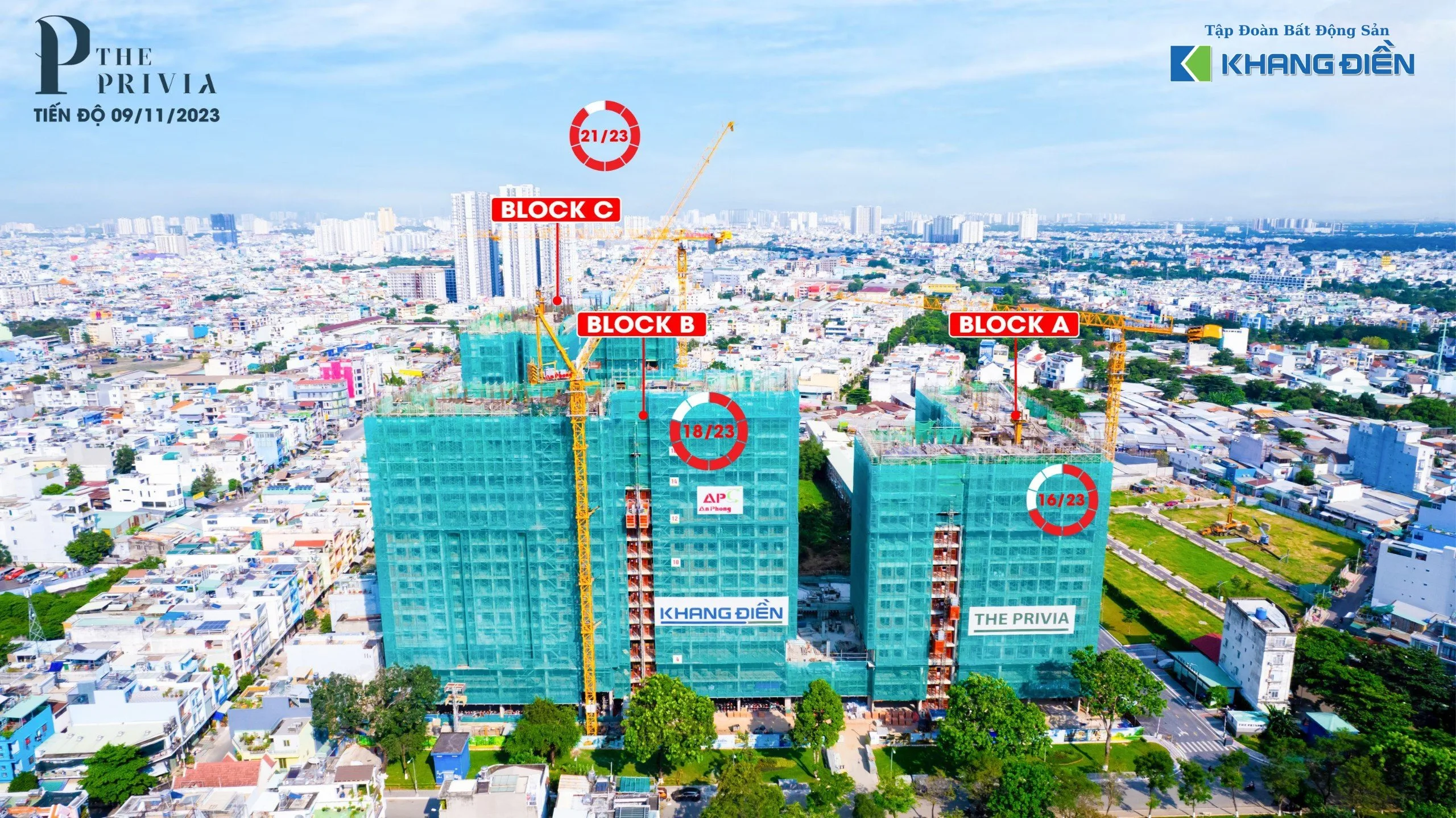 tiến độ the privia khang điền tháng 11.2023