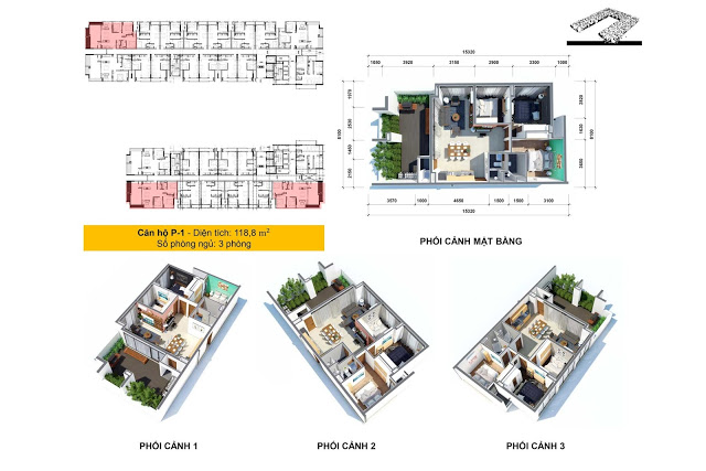 Thiết kế mẫu căn hộ P-1 Osimi Phú Mỹ