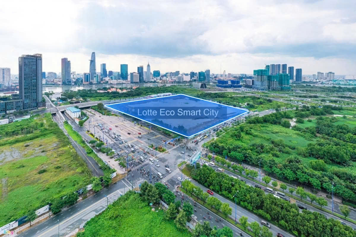 Hình ảnh hiện tại của khu đất Lotte Eco Smart City Thủ Thiêm | Hình ảnh: Internet | Thiết kế: TPI Land