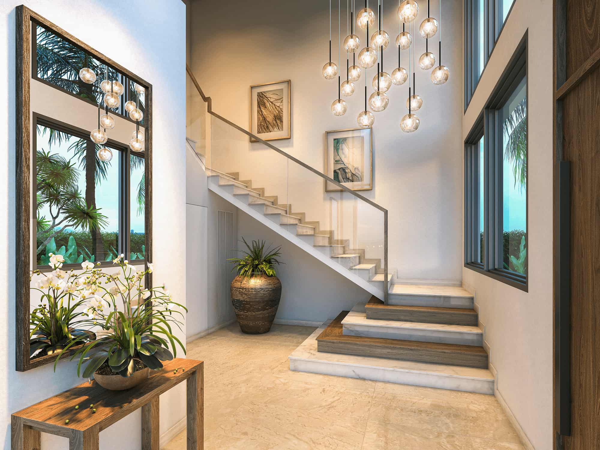 Cau thang can Beach Villa The Hamptons Ho Tram