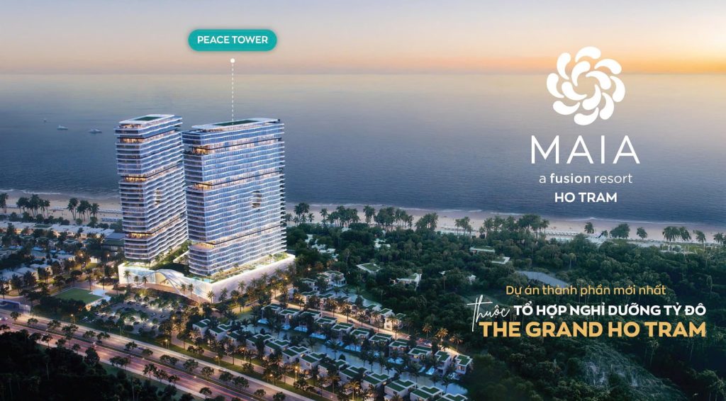 Tòa Peace Tower Hồ Tràm trong phân khu Maia Resort