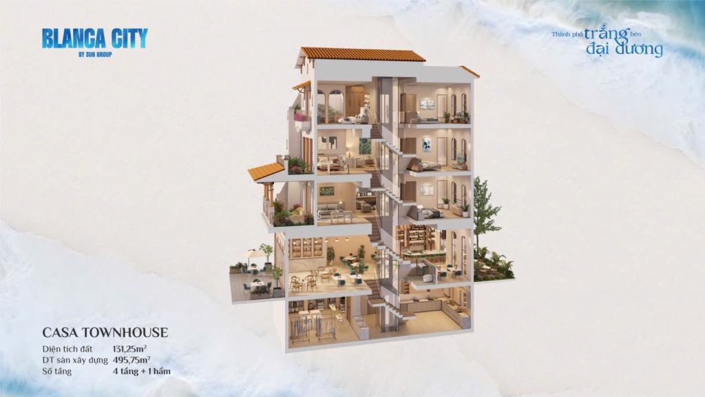 Ben trong ngoi nha noi that Townhouse Casa Blanca