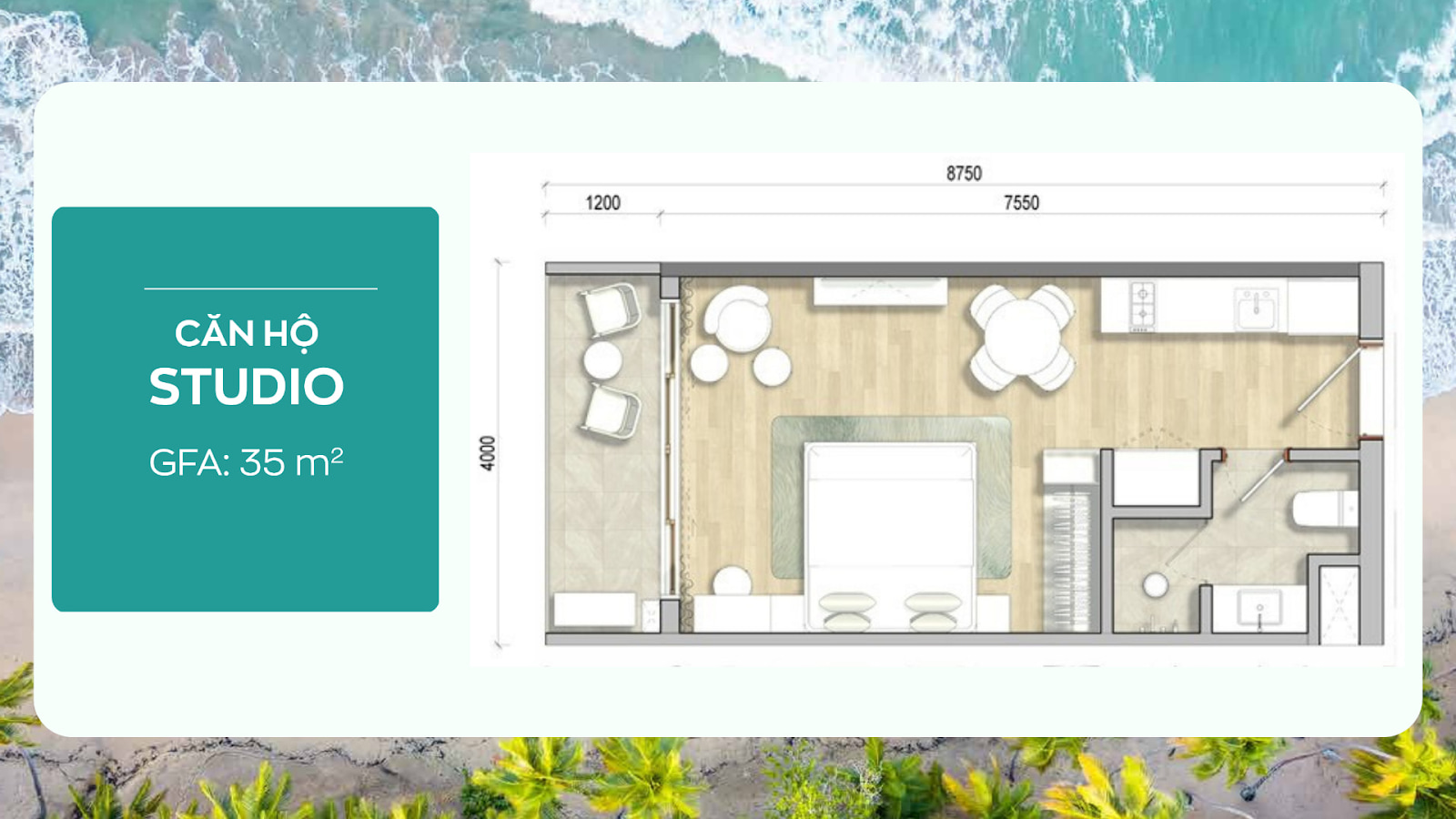 Can ho studio MAIA resort ho tram mat bang studio