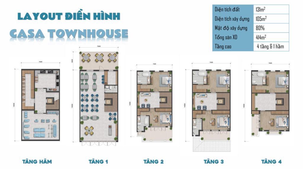 Mat bang Townhouse Casa Blanca