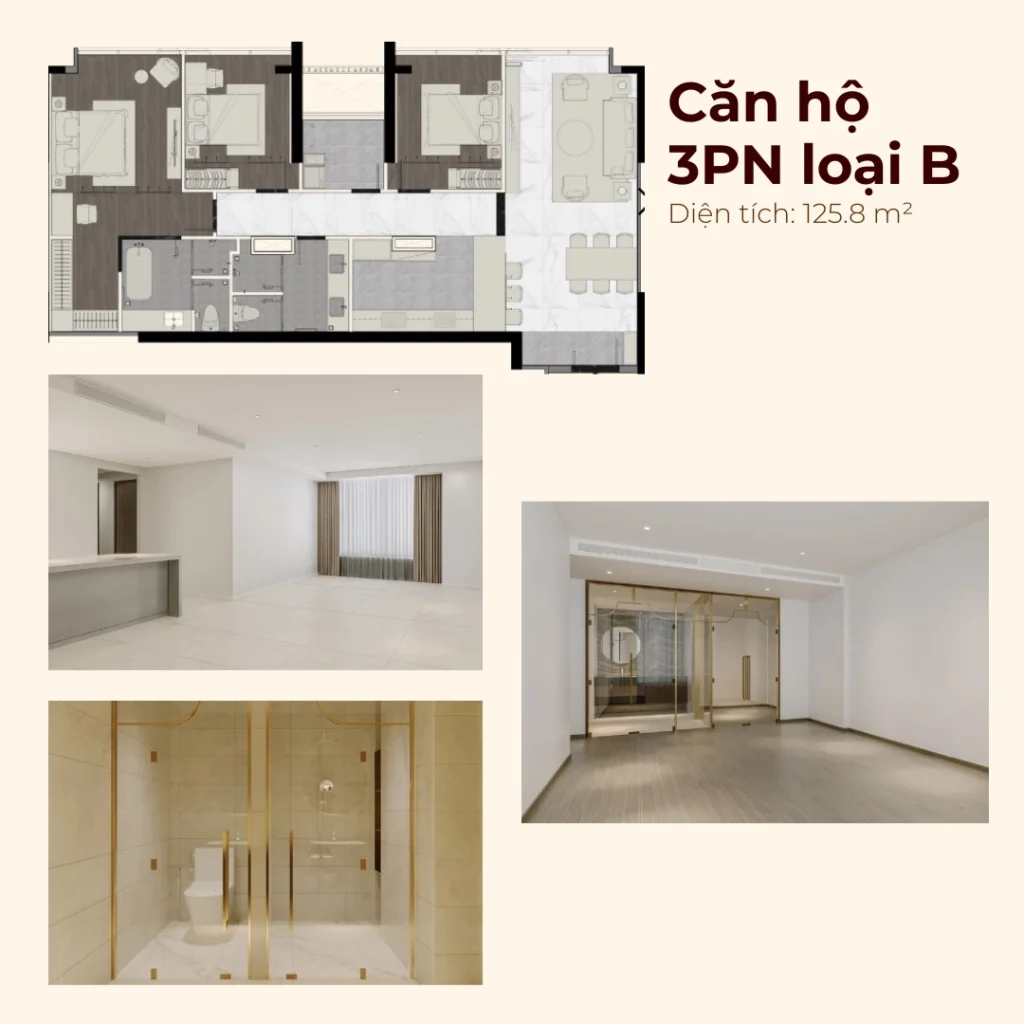 Layout can ho 3 phong ngu loai B Kieu By Kita