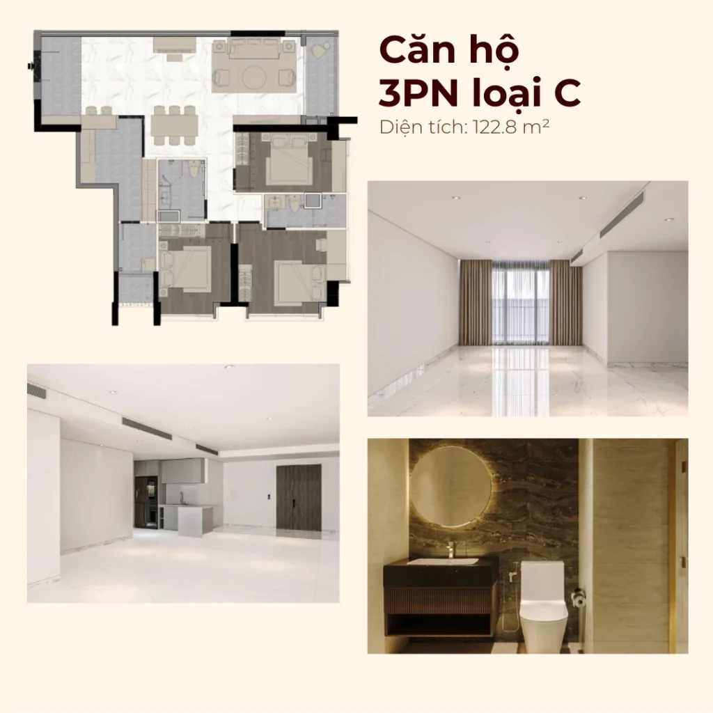 Layout can ho 3 phong ngu loai C Kieu By Kita