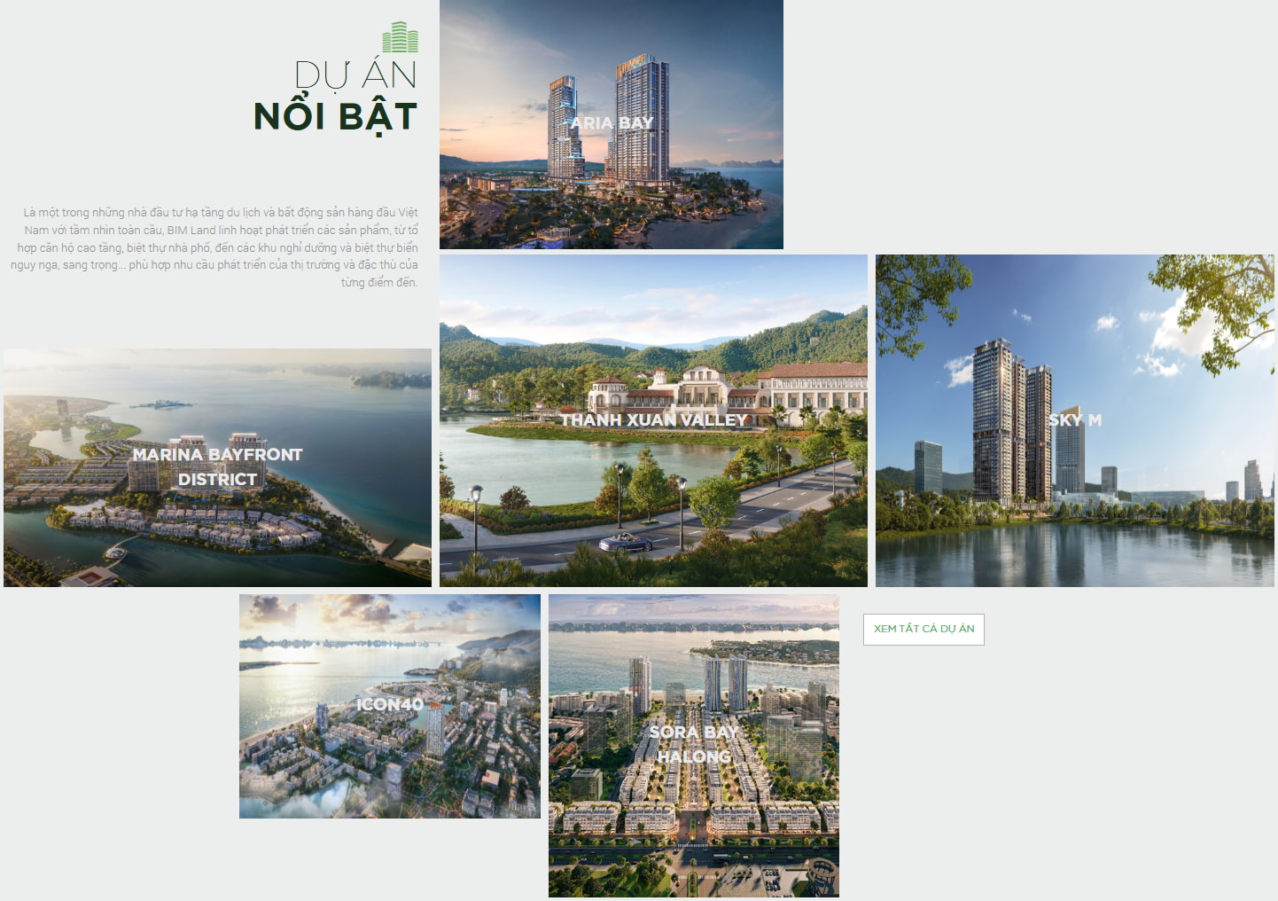 Một số dự án nổi bật của chủ đầu tư BIM Group