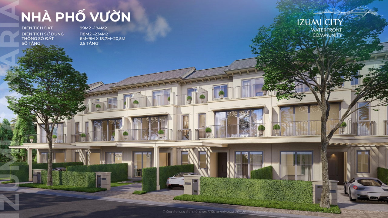 nhà phố vườn izumi canaria đồng nai