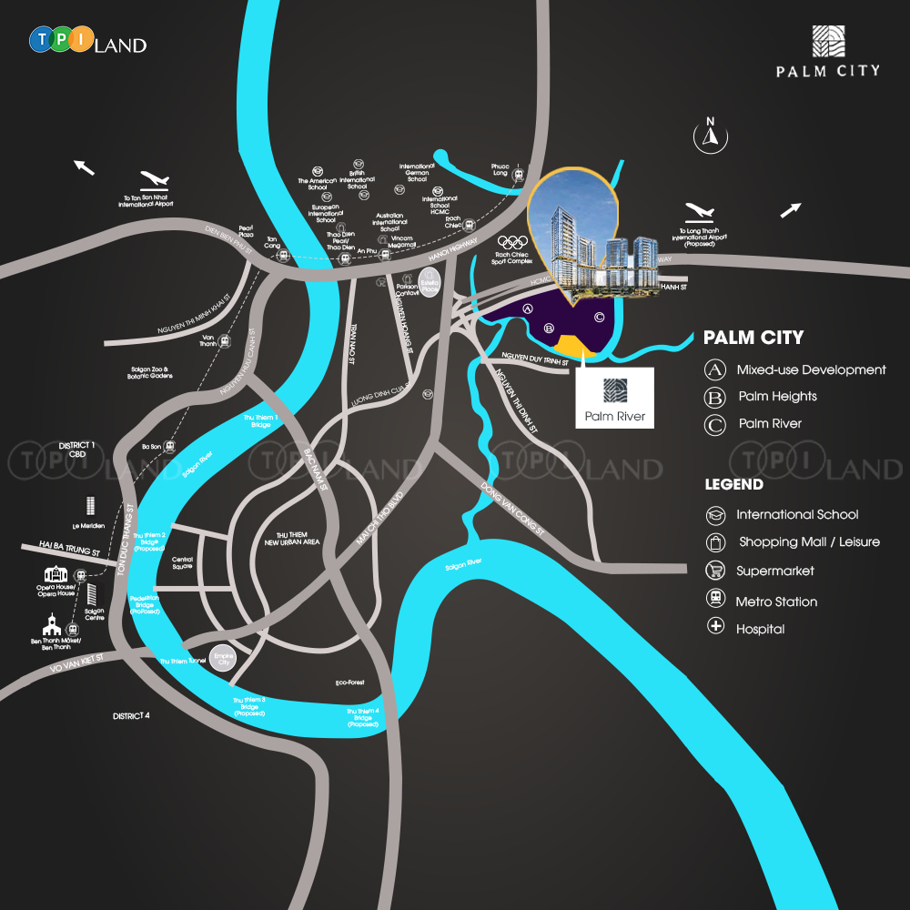vị trí căn hộ palm river quận 2