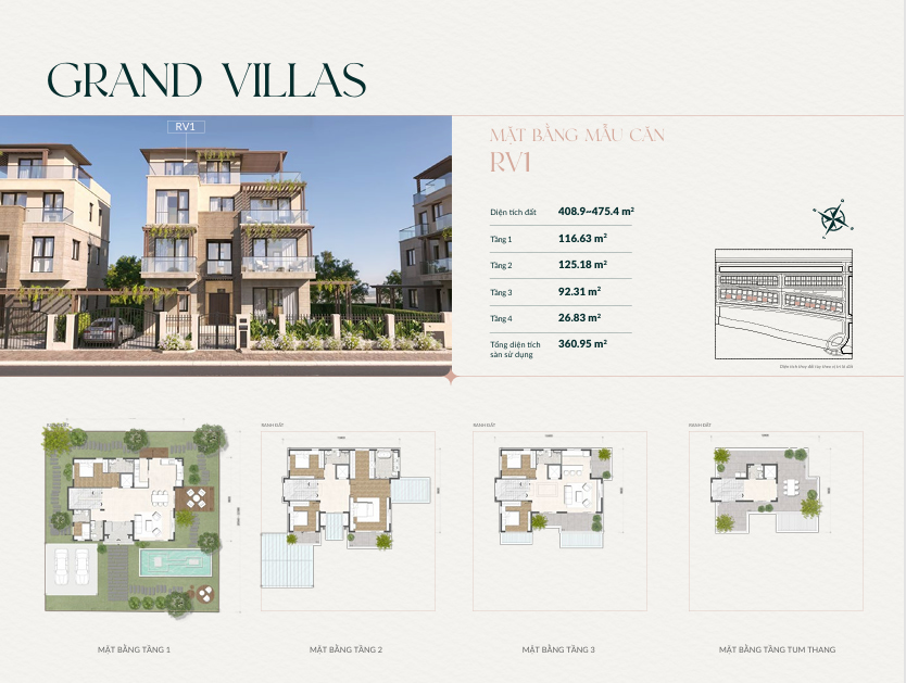 Layout Biệt thự Elyse Island dòng Grand Villas
