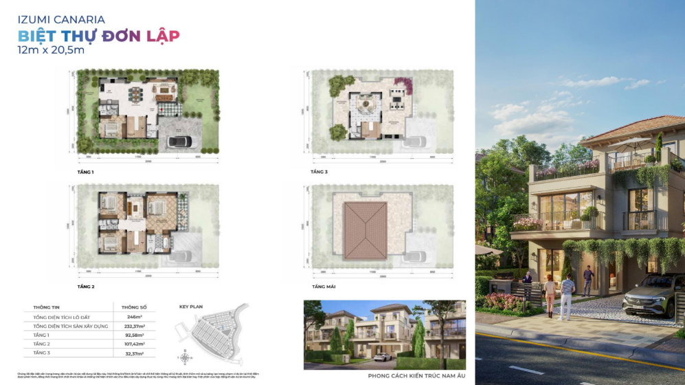Layout biệt thự Izumi Canaria dòng đơn lập