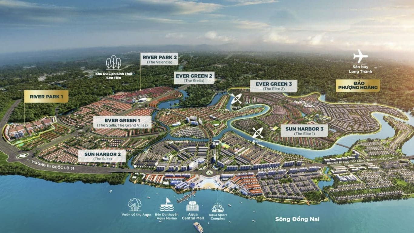 Bản đồ khu đô thị Aqua City Đồng Nai