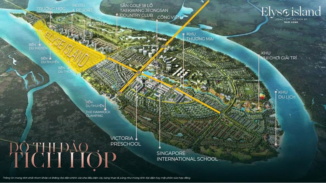 Bản đồ tổng hợp tiện ích Elyse Island