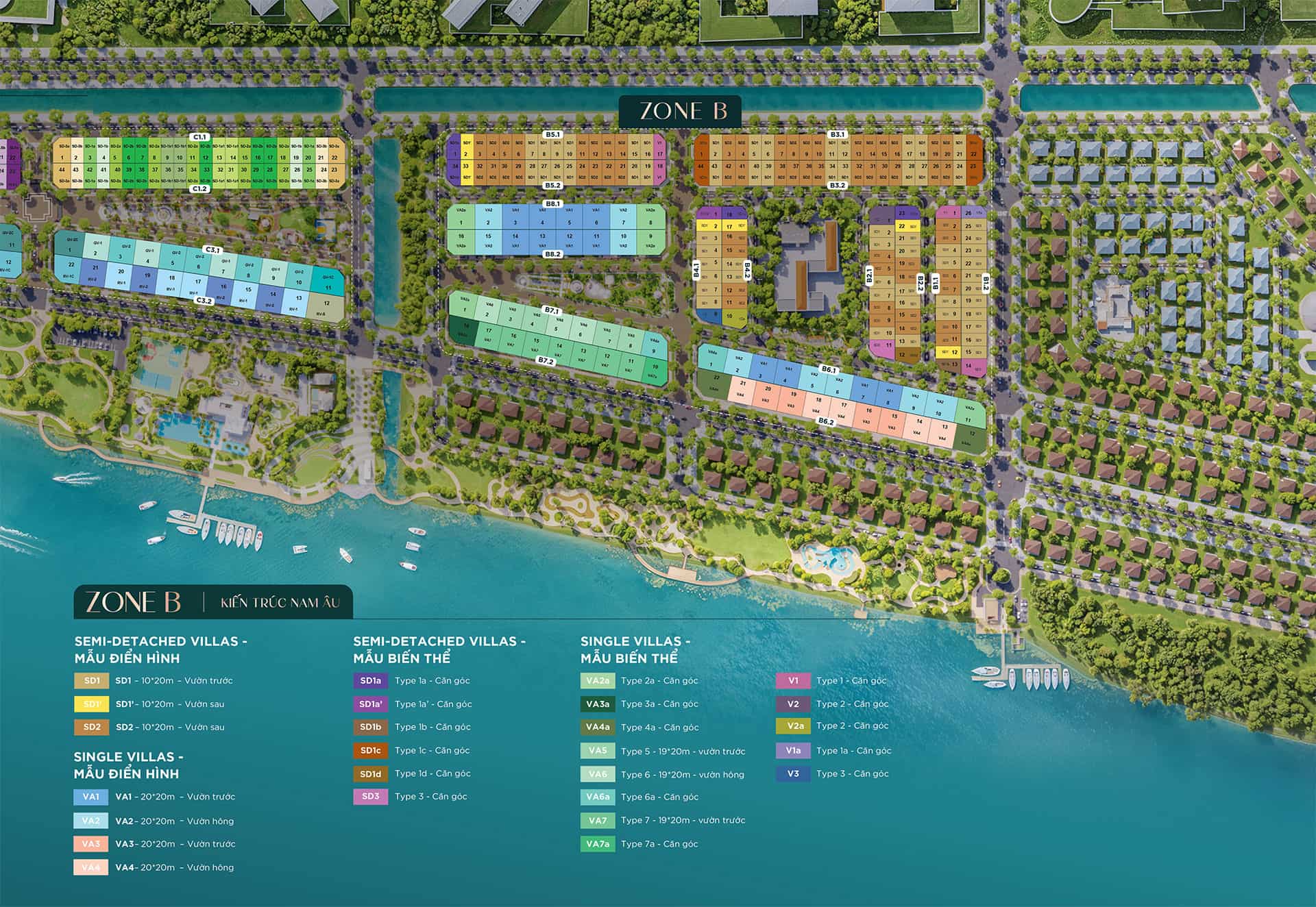Mặt bằng Biệt thự Elyse Island tại Zone B