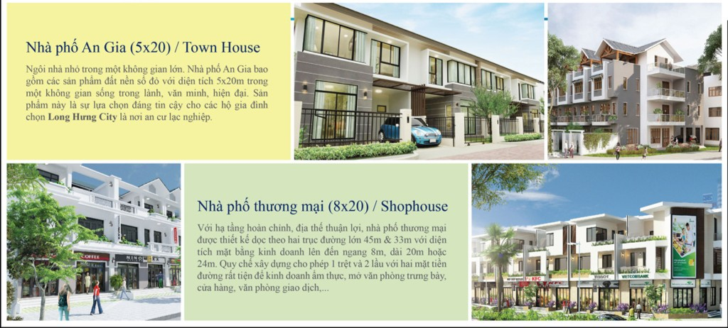 Nhà phố và nhà phố thương mại Long Hưng City Đồng Nai