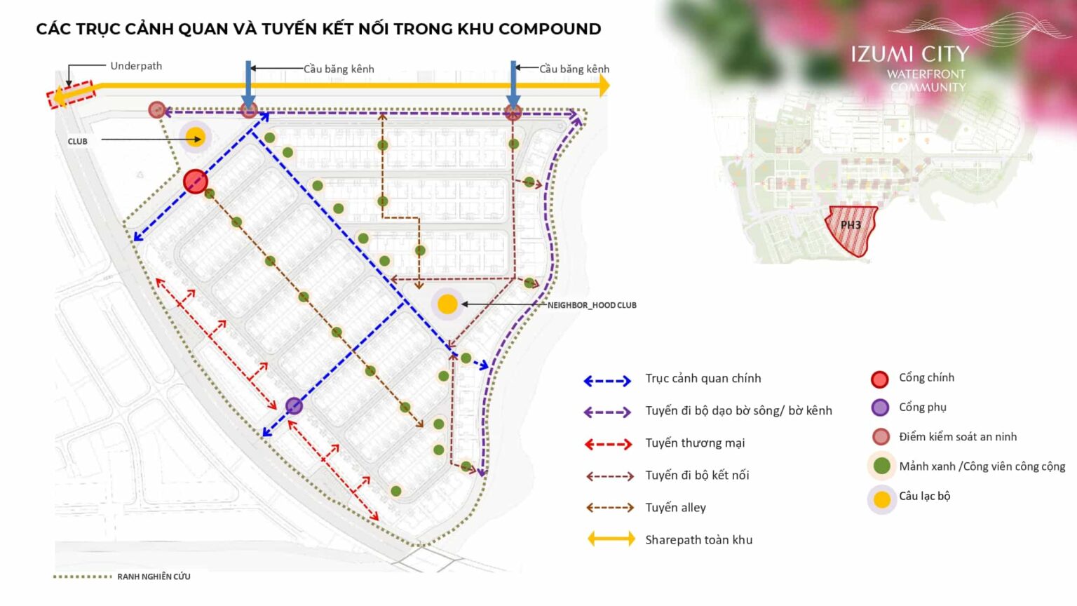 Sơ đồ các tuyến đi bộ Izumi Canaria
