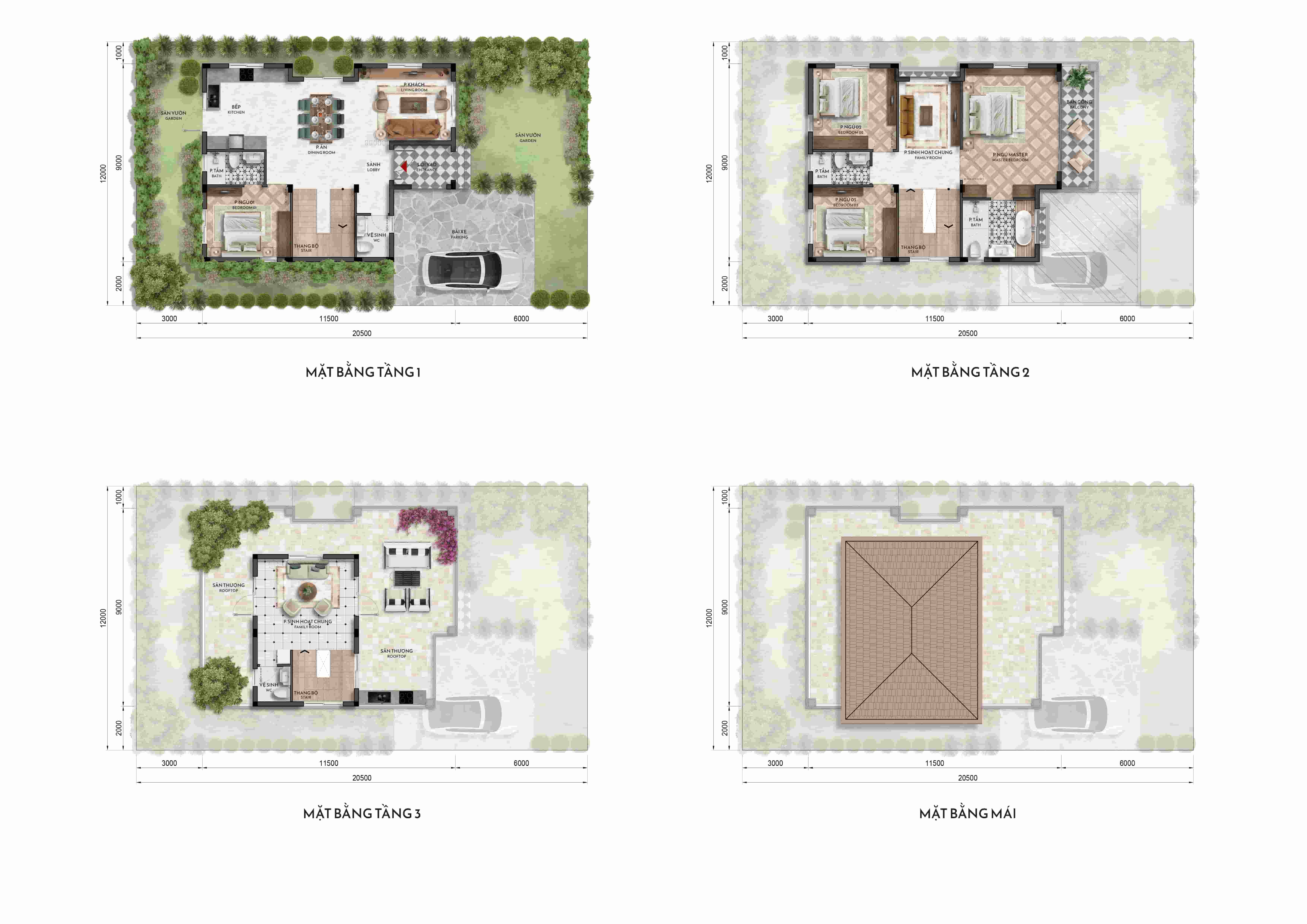 Layout căn V1 biệt thự đơn lập Izumi Canaria