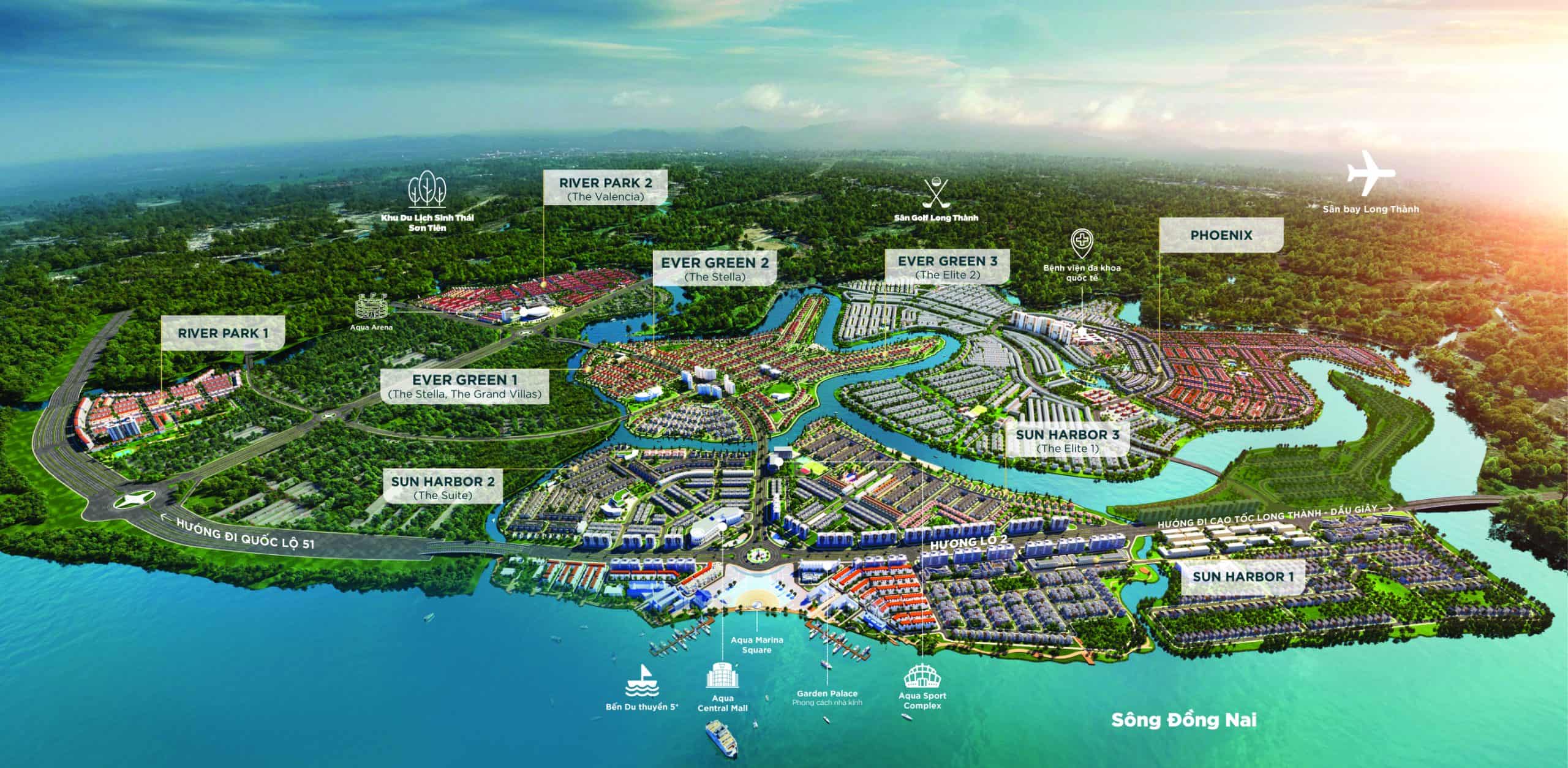 mặt bằng tổng thể aqua city đồng nai