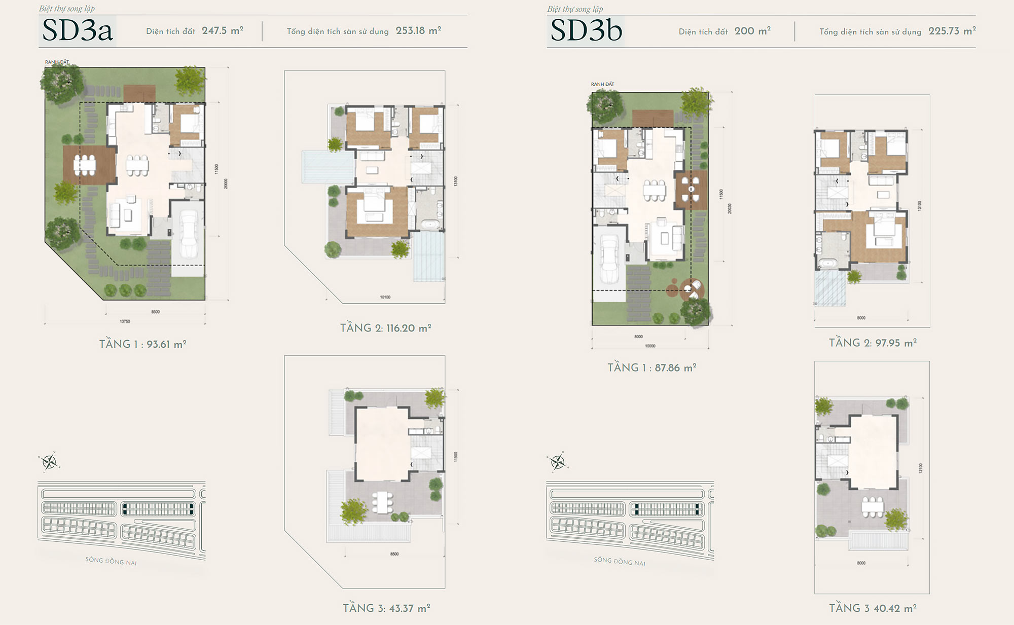 Layout biệt thự đơn lập mã SD3