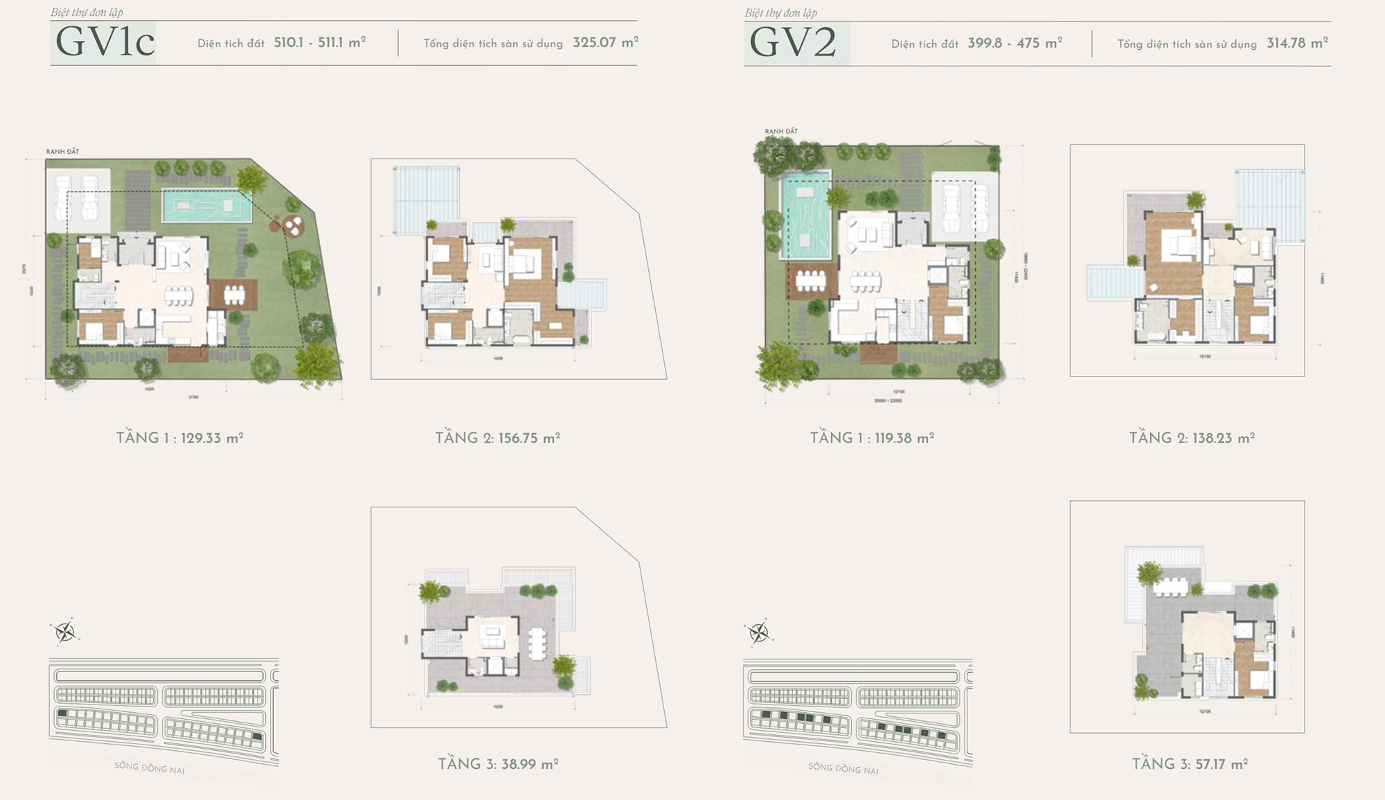 Layout biệt thự đơn lập mã GV