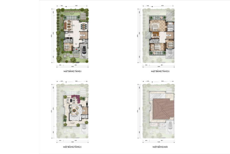 Layout tầng mẫu SD3 biệt thự song lập Izumi City