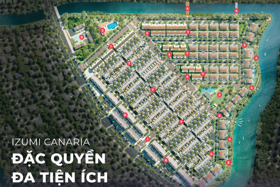 Sơ đồ tiện ích nội khu biệt thự Izumi Canaria