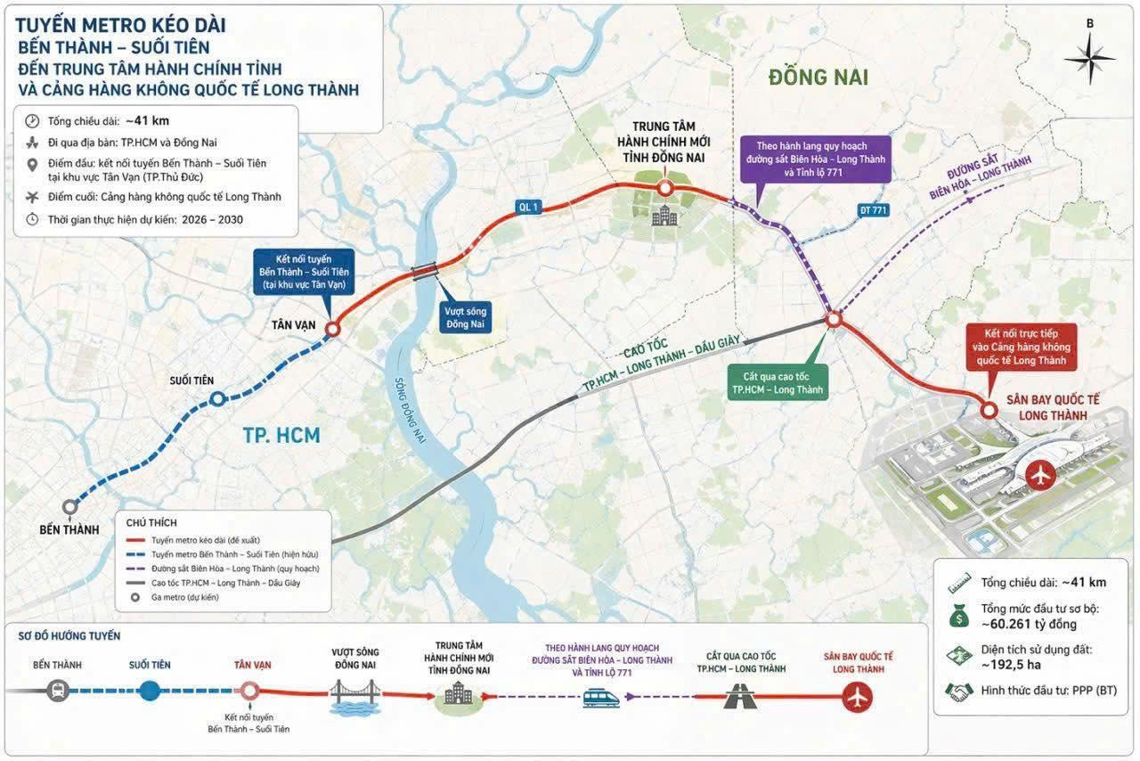 Triển khai Tuyến Metro dài 41km giai đoạn 2026 - 2030