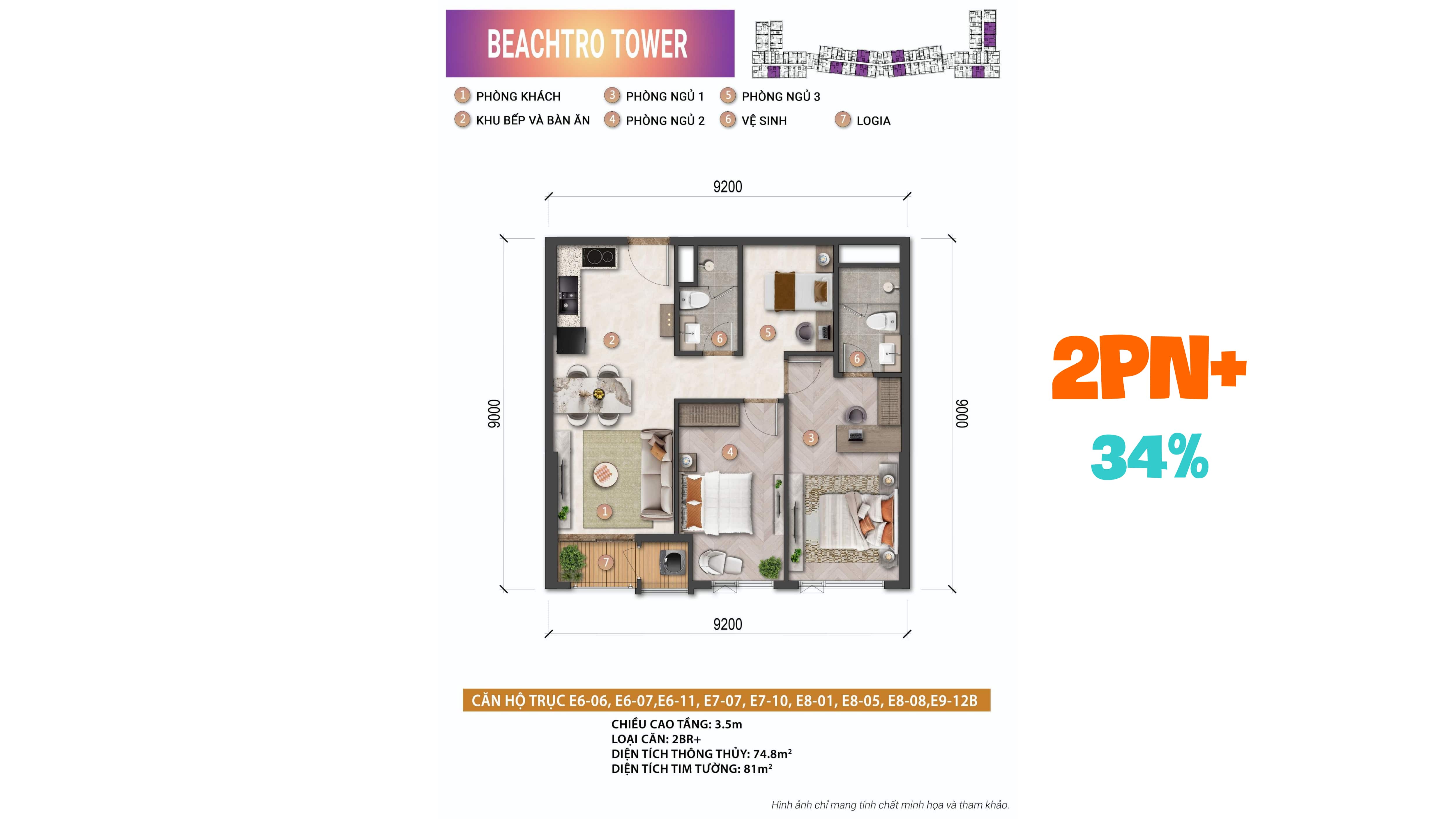dien-tich-beachtro-tower-blanca-city-vung-tau-studio-2pn+