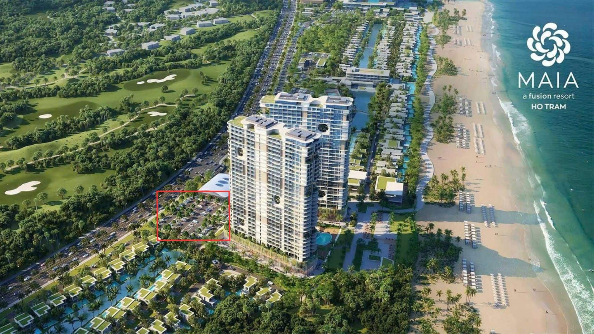 Vị trí bãi đổ xe chung tại khuôn viên khách sạn