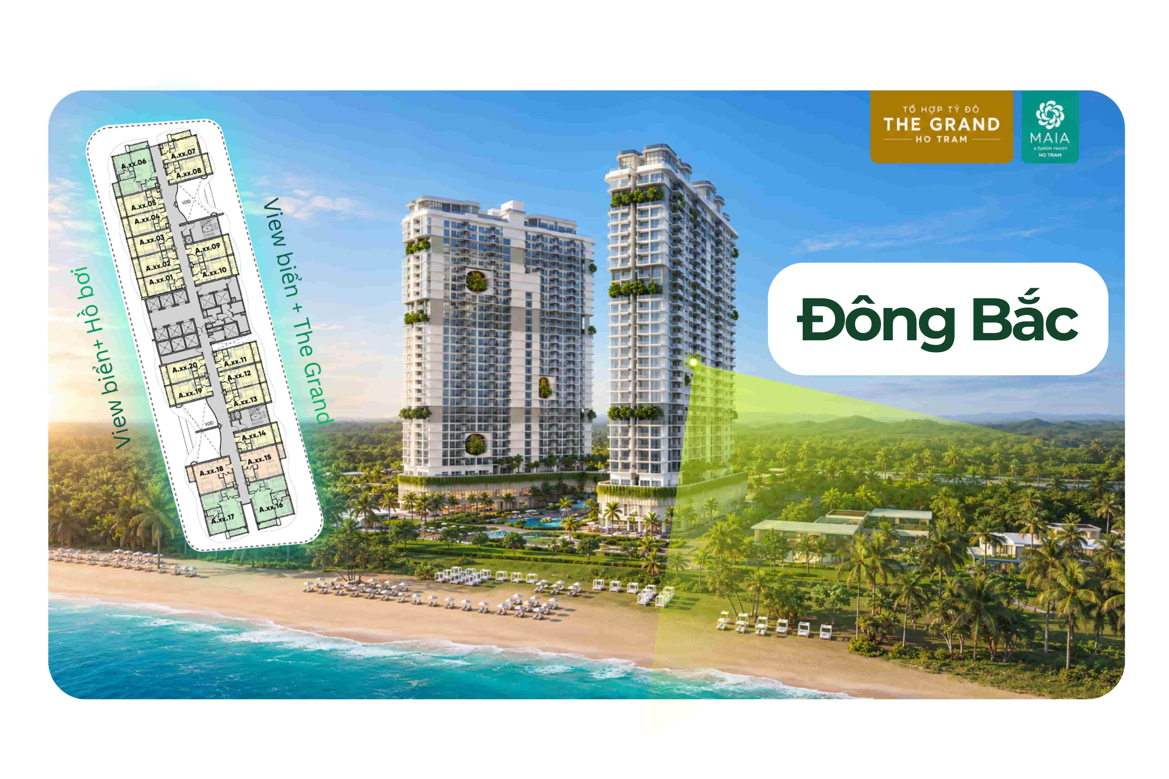 Hướng Đông Bắc căn 1 phòng ngủ tại Maia